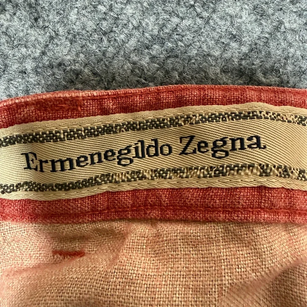 Ermenegildo Zegna Linen Pants Mens 36x28 Salmon Straight Leg Chinos Old‎ Money